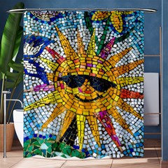 Sun From Mosaic Background Shower Curtain 60  X 72  (medium)  by Nexatart