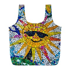 Sun From Mosaic Background Full Print Recycle Bags (l)  by Nexatart