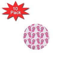 Flip Flops Flower Star Sakura Pink 1  Mini Buttons (10 Pack)  by Mariart