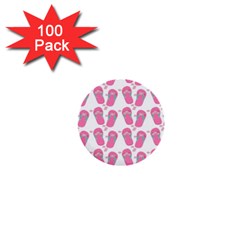 Flip Flops Flower Star Sakura Pink 1  Mini Buttons (100 Pack) 