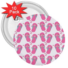 Flip Flops Flower Star Sakura Pink 3  Buttons (10 Pack)  by Mariart