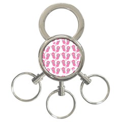 Flip Flops Flower Star Sakura Pink 3-ring Key Chains by Mariart