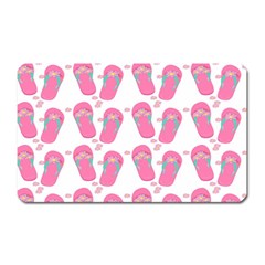 Flip Flops Flower Star Sakura Pink Magnet (rectangular) by Mariart