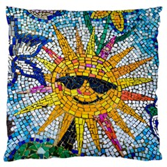 Sun From Mosaic Background Large Flano Cushion Case (one Side) by Nexatart