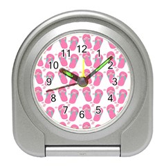 Flip Flops Flower Star Sakura Pink Travel Alarm Clocks by Mariart