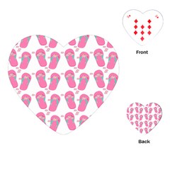 Flip Flops Flower Star Sakura Pink Playing Cards (heart)  by Mariart