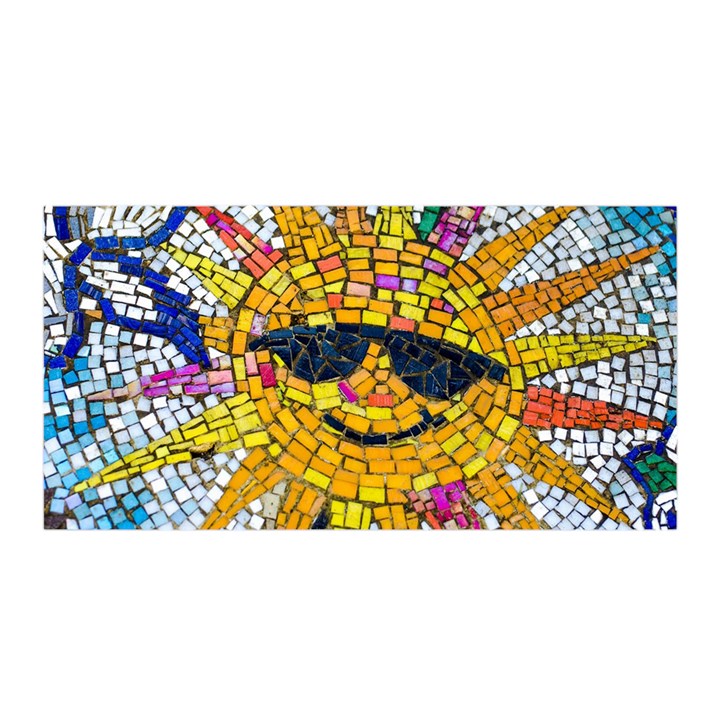 Sun From Mosaic Background Satin Wrap