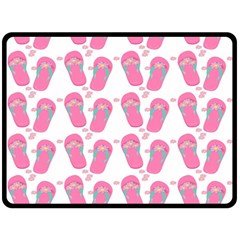 Flip Flops Flower Star Sakura Pink Fleece Blanket (large)  by Mariart