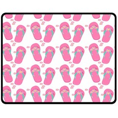 Flip Flops Flower Star Sakura Pink Double Sided Fleece Blanket (medium)  by Mariart