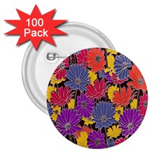 Colorful Floral Pattern Background 2 25  Buttons (100 Pack)  by Nexatart