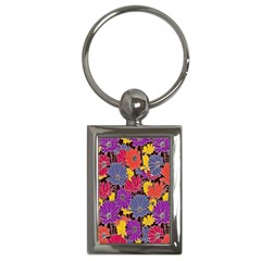 Colorful Floral Pattern Background Key Chains (rectangle)  by Nexatart