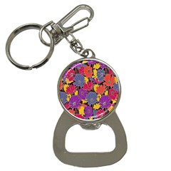 Colorful Floral Pattern Background Button Necklaces by Nexatart