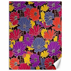 Colorful Floral Pattern Background Canvas 12  X 16  