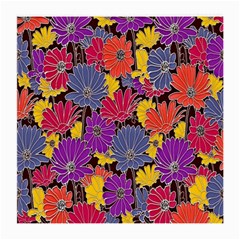 Colorful Floral Pattern Background Medium Glasses Cloth (2-side) by Nexatart