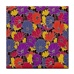 Colorful Floral Pattern Background Face Towel by Nexatart