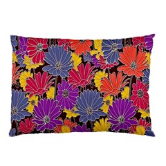 Colorful Floral Pattern Background Pillow Case by Nexatart