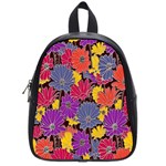 Colorful Floral Pattern Background School Bags (Small)  Front