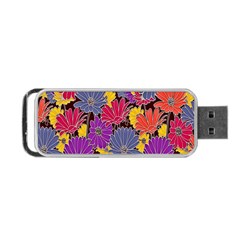 Colorful Floral Pattern Background Portable Usb Flash (two Sides) by Nexatart