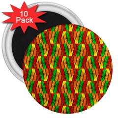 Colorful Wooden Background Pattern 3  Magnets (10 pack) 