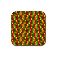 Colorful Wooden Background Pattern Rubber Coaster (Square) 