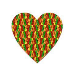 Colorful Wooden Background Pattern Heart Magnet