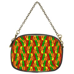 Colorful Wooden Background Pattern Chain Purses (One Side) 