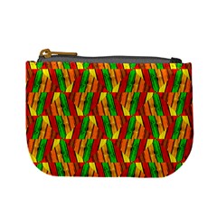 Colorful Wooden Background Pattern Mini Coin Purses