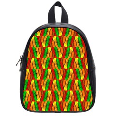 Colorful Wooden Background Pattern School Bags (small) 