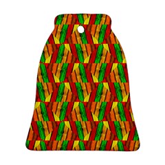 Colorful Wooden Background Pattern Bell Ornament (Two Sides)