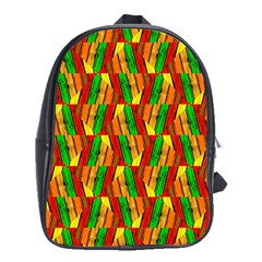 Colorful Wooden Background Pattern School Bags (XL) 