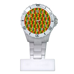 Colorful Wooden Background Pattern Plastic Nurses Watch