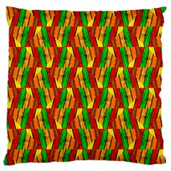 Colorful Wooden Background Pattern Large Flano Cushion Case (Two Sides)