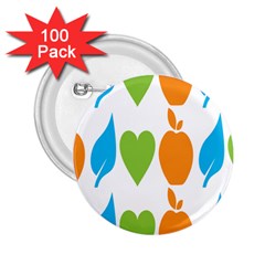 Fruit Apple Orange Green Blue 2 25  Buttons (100 Pack)  by Mariart