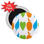 Fruit Apple Orange Green Blue 2.25  Magnets (100 pack)  Front