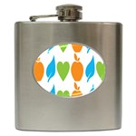 Fruit Apple Orange Green Blue Hip Flask (6 oz) Front