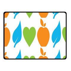 Fruit Apple Orange Green Blue Fleece Blanket (small) by Mariart