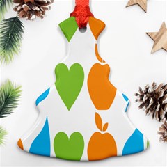 Fruit Apple Orange Green Blue Ornament (christmas Tree)  by Mariart