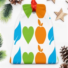 Fruit Apple Orange Green Blue Bell Ornament (two Sides) by Mariart