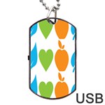 Fruit Apple Orange Green Blue Dog Tag USB Flash (Two Sides) Front