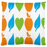 Fruit Apple Orange Green Blue Large Cushion Case (Two Sides) Front