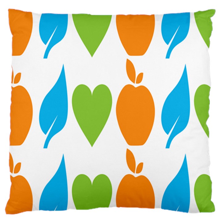 Fruit Apple Orange Green Blue Large Cushion Case (Two Sides)