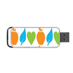 Fruit Apple Orange Green Blue Portable Usb Flash (one Side) by Mariart