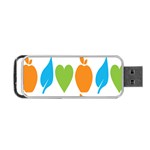 Fruit Apple Orange Green Blue Portable USB Flash (One Side) Front