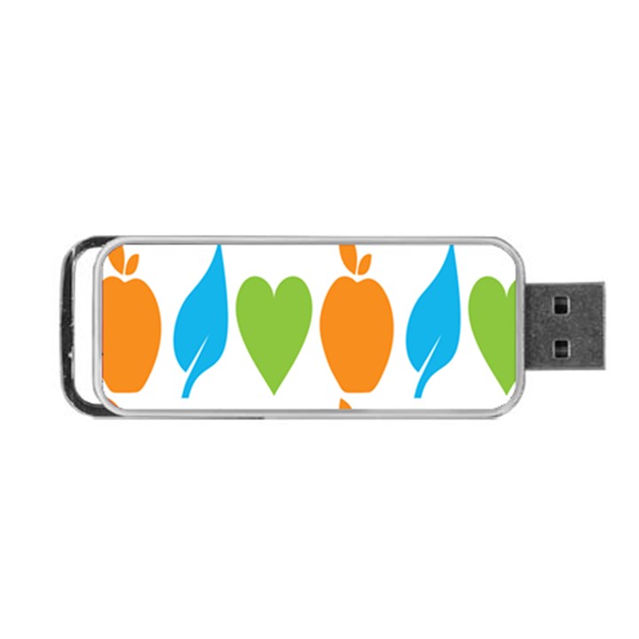 Fruit Apple Orange Green Blue Portable USB Flash (One Side)