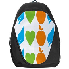 Fruit Apple Orange Green Blue Backpack Bag by Mariart