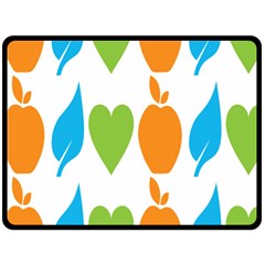 Fruit Apple Orange Green Blue Double Sided Fleece Blanket (large)  by Mariart