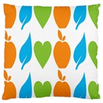 Fruit Apple Orange Green Blue Large Flano Cushion Case (Two Sides) Front