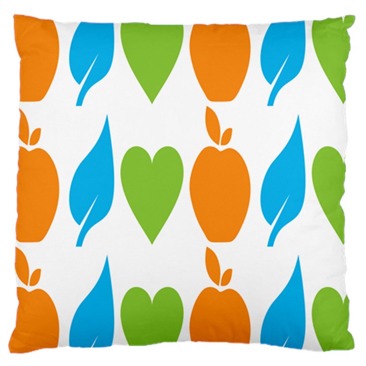 Fruit Apple Orange Green Blue Large Flano Cushion Case (Two Sides)