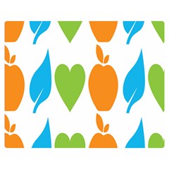 Fruit Apple Orange Green Blue Double Sided Flano Blanket (medium)  by Mariart