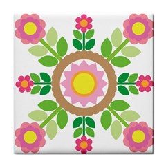 Flower Floral Sunflower Sakura Star Leaf Tile Coasters by Mariart